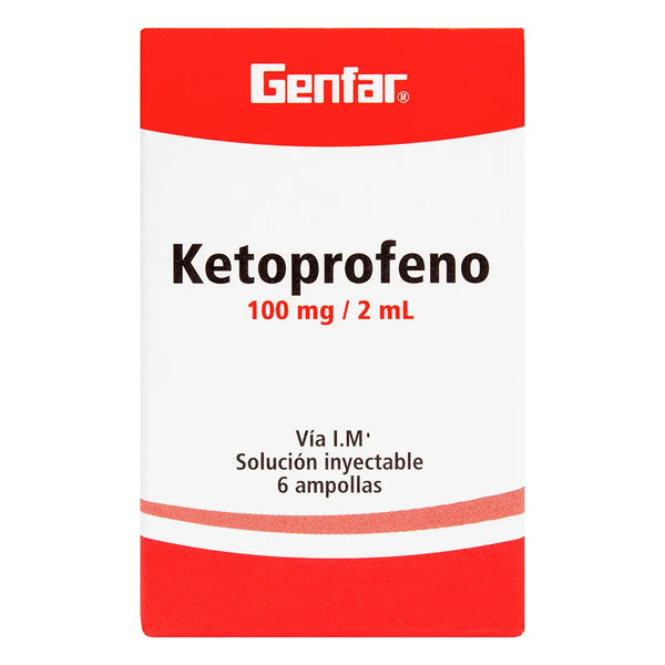 Ketoprofeno Inyectable 100 Mg (Genfar) Caja X 6 Amp (Ketoprofeno)
