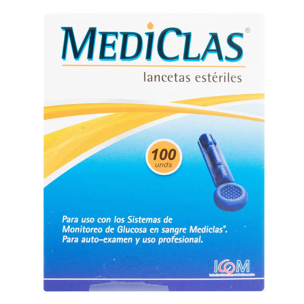 Lancetas Esteriles Mediclas Caja X 100 Und