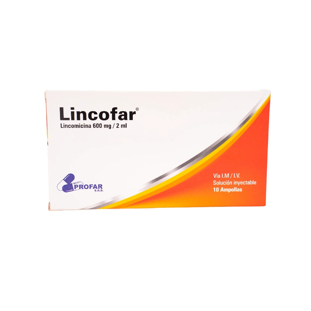 Lincofar (Lincomicina) Inyectable 600 Mg 10 Ampollas x 2 Ml ...