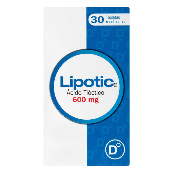 Lipotic 600 Mg Frasco X 30 Tab (Acido Tioctico)