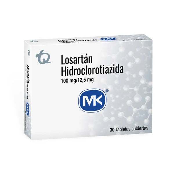 Losartan Hct 100/12.5 Mg (Mk) Caja X 30 Tab (Losartan - Hidroclorotiazida)