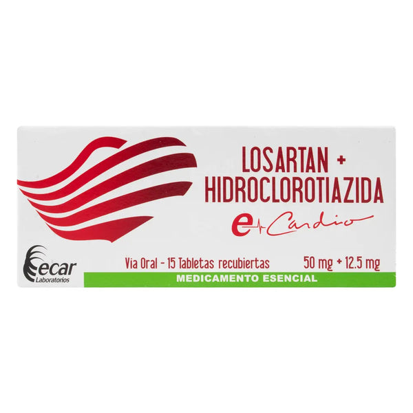 Losartan + Hidrocloro 50/12.5 Caja X 15 Uni (Losartan + Hidroclorotiazida)