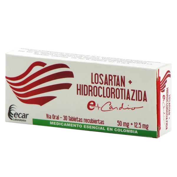 Losartan + Hidroclorotazida 50 Mg /12.5Mg (Ecar) Caja X 30 Tab (Losartan - Hidroclorotiazida)