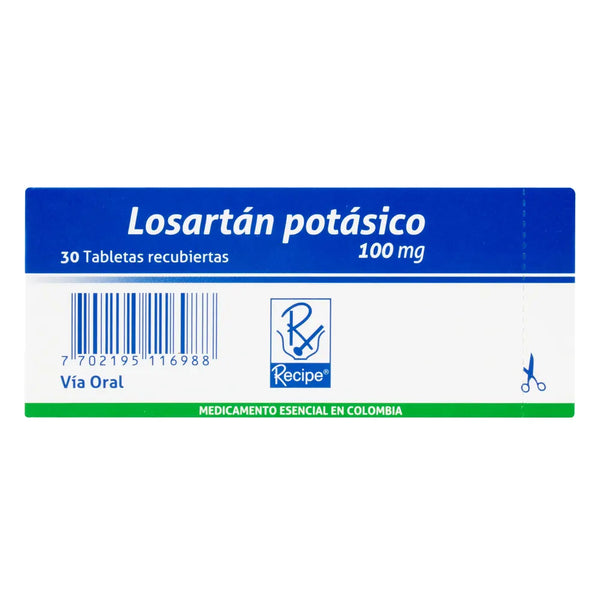 Losartan Potasico 100 Mg Caja X 30 Tab