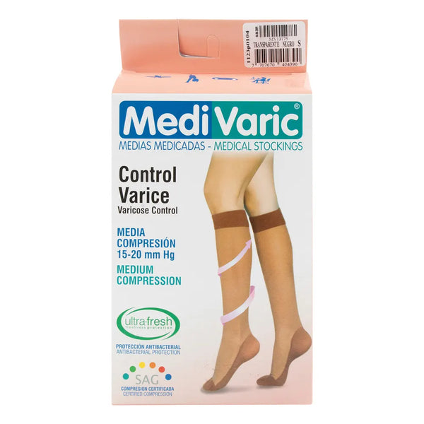 Media Medivaric Rodilla Talla S Negro Mediana Compresion Caja X 1 Und