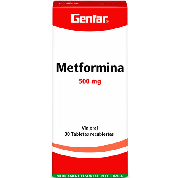 Metformina 500 Mg (Genfar) Caja X 30 Tab (Metformina)