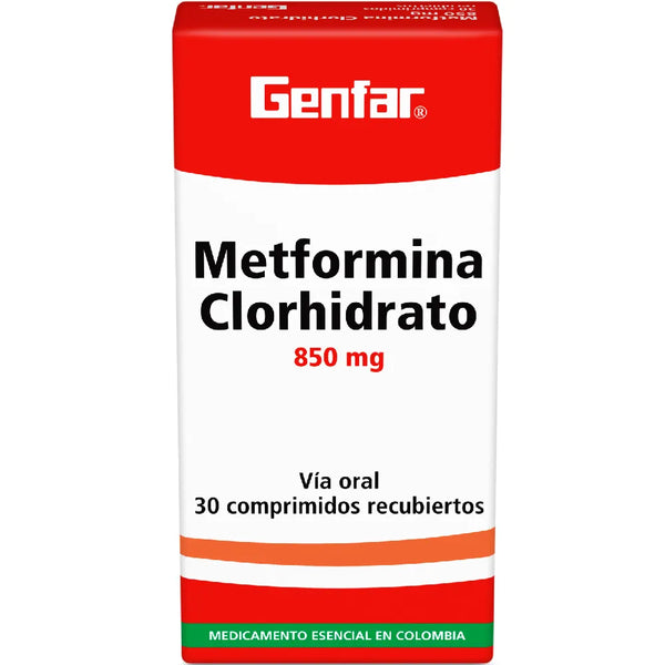 Metformina 850 Mg (Genfar) Caja X 30 Tab (Metformina)