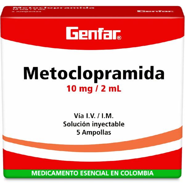Metoclopramida 10 Mg/2Ml (Genfar) Caja X 5 Amp (Metoclopramida)