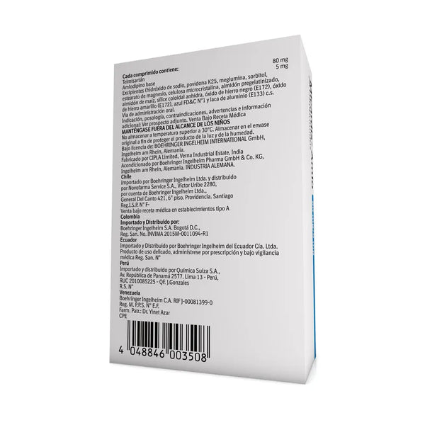 Micardis Amlo 80 Mg /5 Mg Caja X 28 Comp (Amlodipino - Telmisartan )