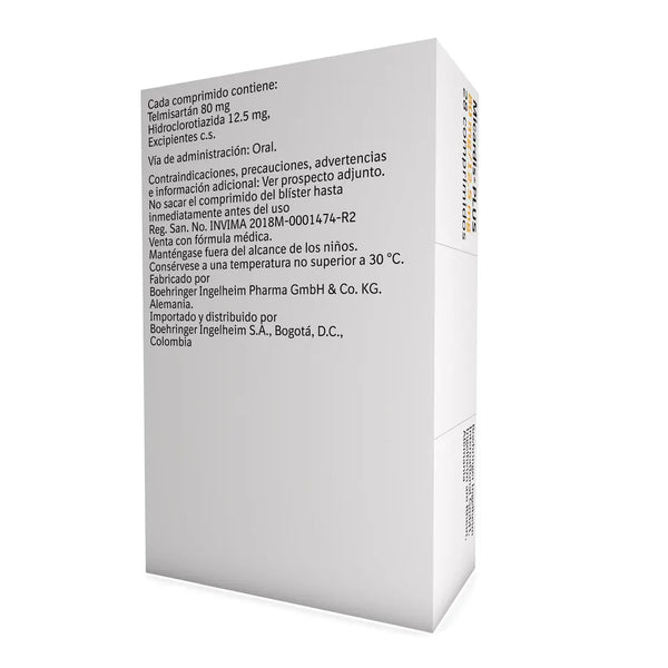 Micardis Plus 80 Mg /12.5 Mg Caja X 28.00 Comp (Telmisartan  - Hidroclorotiazida)