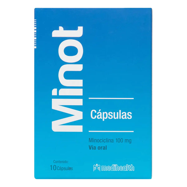 Minot 100 Mg Caja X 10 Cap (Minociclina)