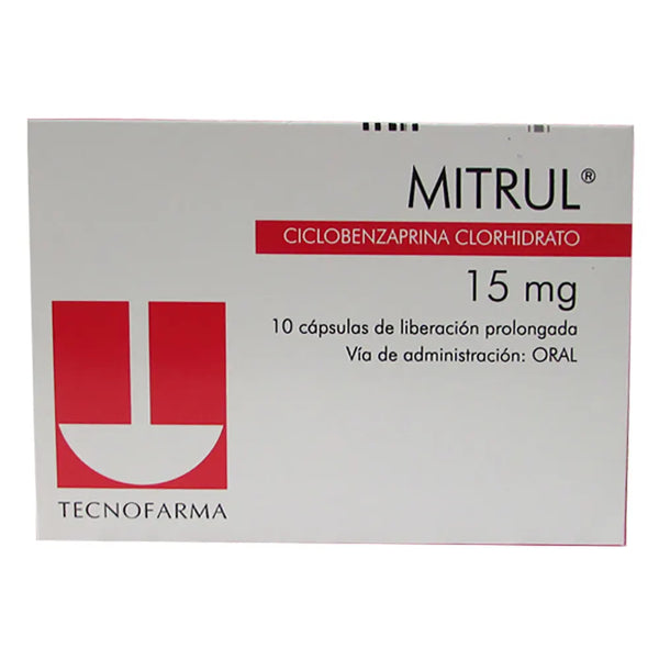 Mitrul 15 Mg Caja X 10 Cap (Ciclobenzaprina)