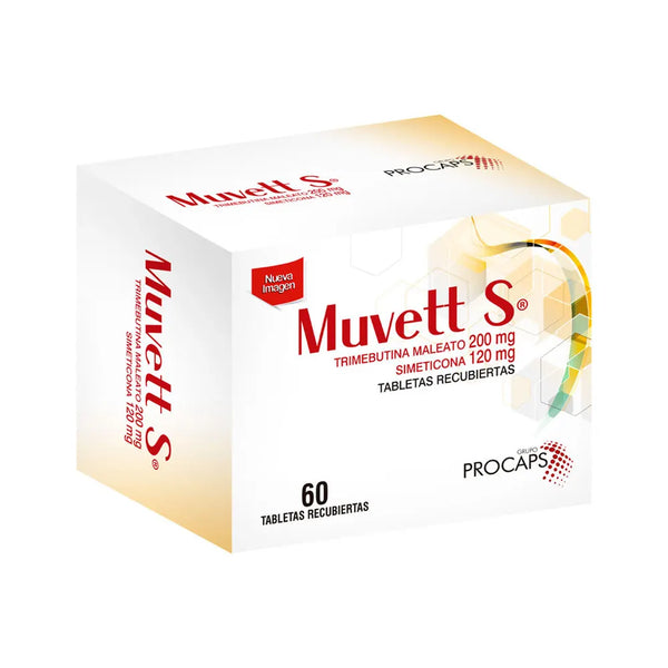 Muvett S 200 + 120 Mg Caja X 60 Tab (Trimebutina - Simeticona)
