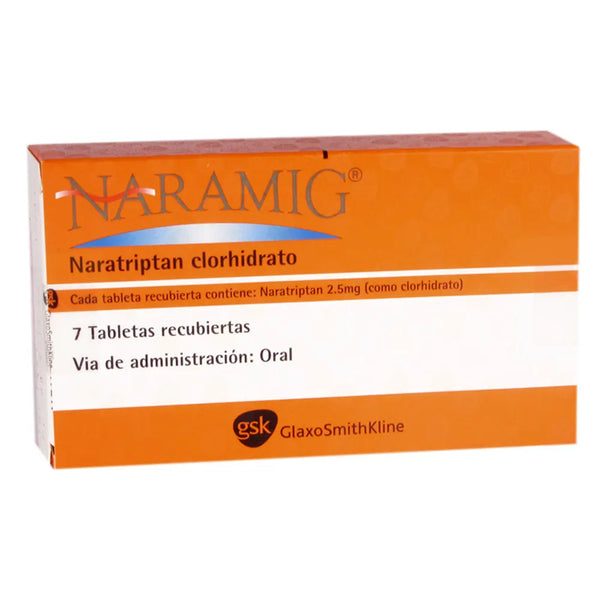 Naramig 2.5 Mg Caja X 7 Tab (Naratriptan)