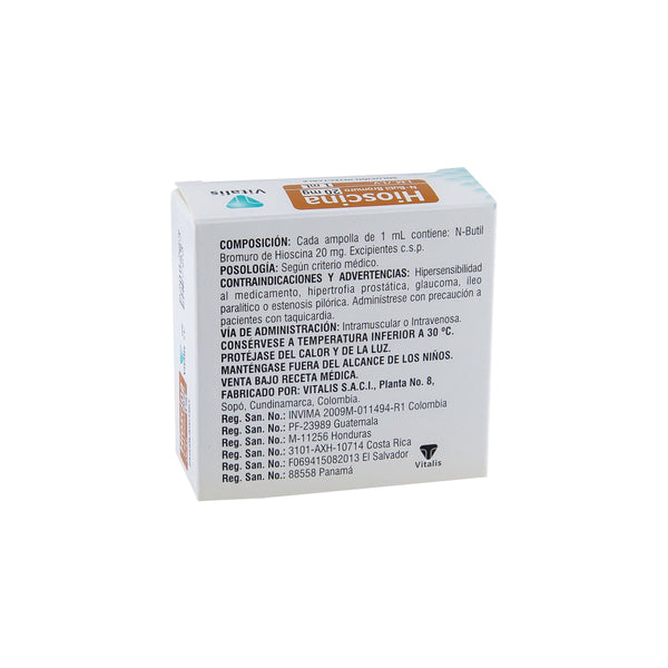 Nbutil Bromuro 20 Mg/1 Ml 10 Ampollas Vt (Hioscina)