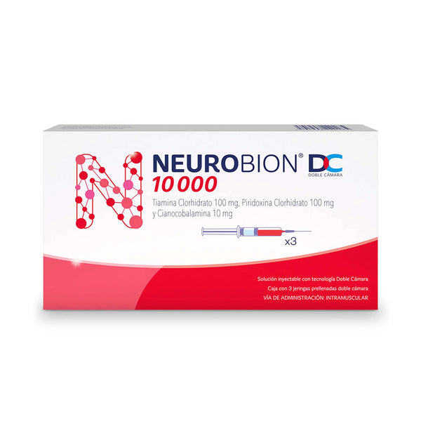 Neurobion Doble Camara 10 Mg 3 Jeringas Prellenadas Caja X 3 Amp (Cianocobalamina - Piridoxina - Tiamina)