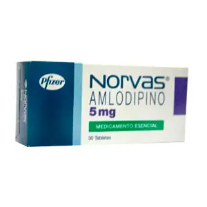 Norvas 5 Mg Caja X 30 Tab (Amlodipino)