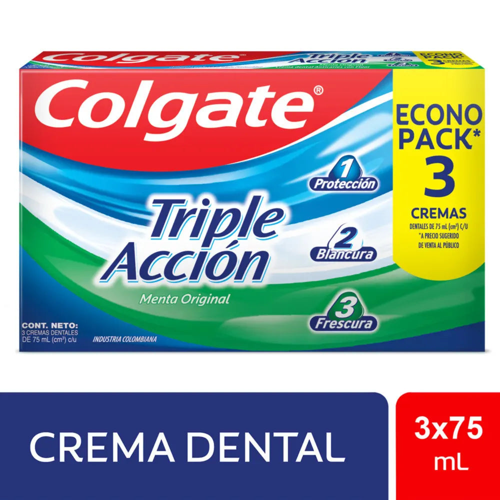 Oferta Crema Dental Colgate Triple Accion X 75 X 3 Precio Especial ...