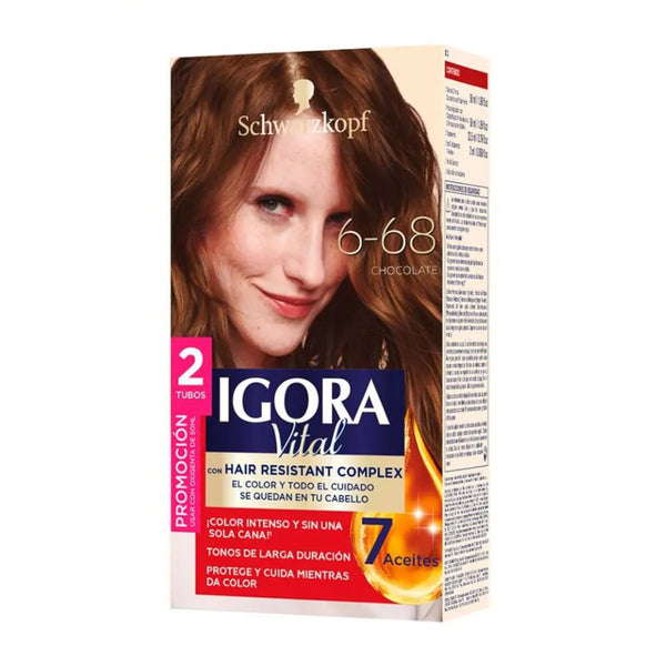 Oferta Tinte Igora Vital Permanente Chocolate R5/6-68 Doble Tubo Estuche X 50 Grs
