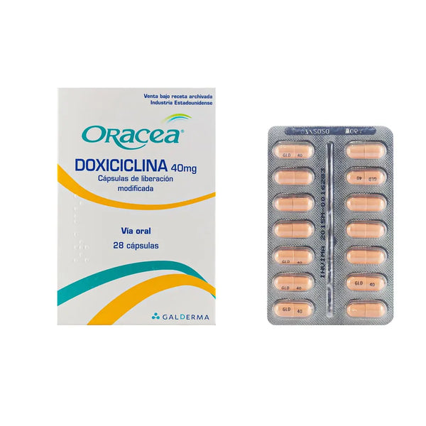 Oracea 40 Mg Caja X 28 Cap (Doxiciclina)