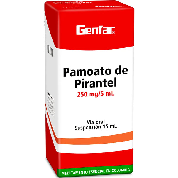 Pamoato De Pirantel Suspension 250 Mg/5 Ml (Genfar) Frasco X 15 Ml (Pamoato Pirantel)