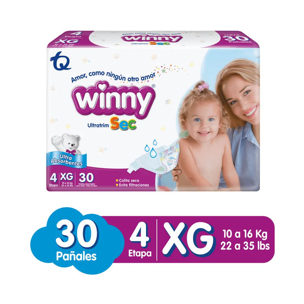 Pañal Winny Sec Etapa 4/Xg Paquete X 30 Und