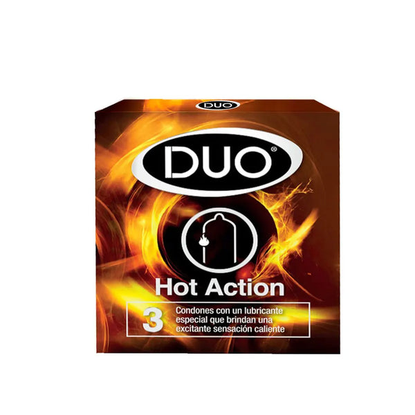 Preservativo Duo Hot Action Caja X 3 Und