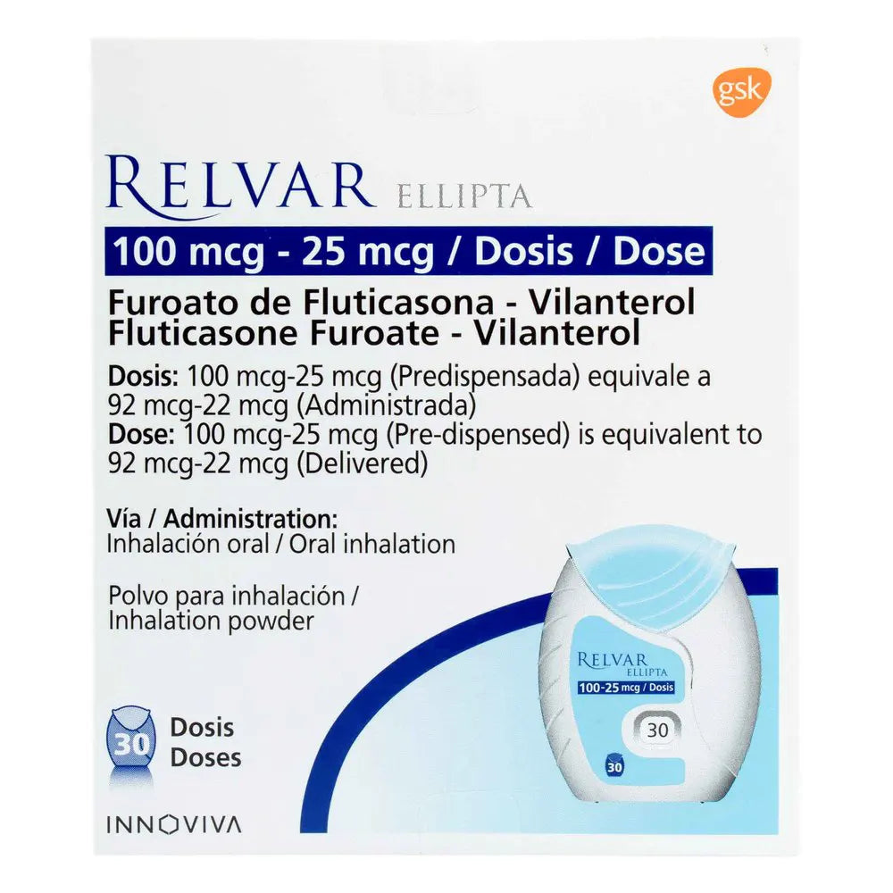 Relvar Red Shape Relvar Ellipta 100/25 Mcg Frasco X 30 Dosis (Fluticasona) – Droguerías ...