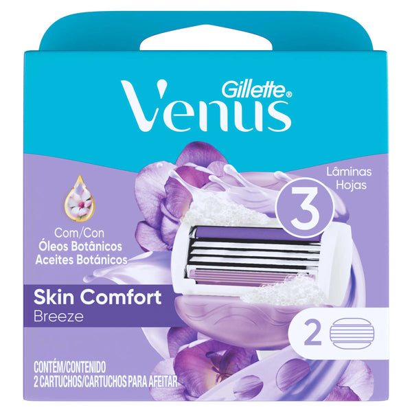 Repuesto Cuchilla De Afeitar Mujer Gillette Venus Breeze Maquina De Afeitar Depilacion Corporal Con Barras Humectantes Paquete X 2 Und
