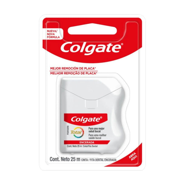 Seda Dental Colgate Total Encerado 25 Mts (Cinta) Caja X 25 Mt