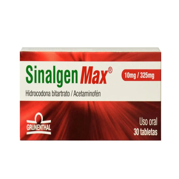 Sinalgen Max 10/325 Mg Caja X 30 Tab (Hidrocodona)