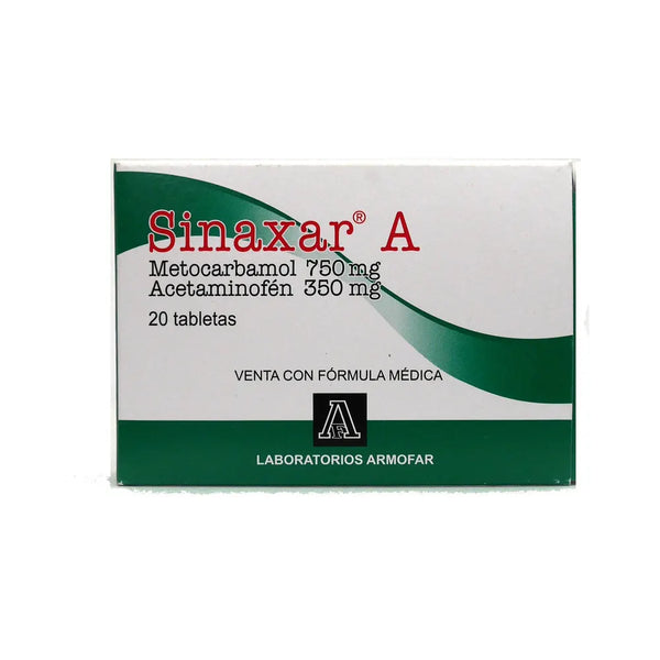Sobre x 10 Tableta Sinaxar A (Metocarbamol 750 Mg - Acetaminofen 350 Mg)