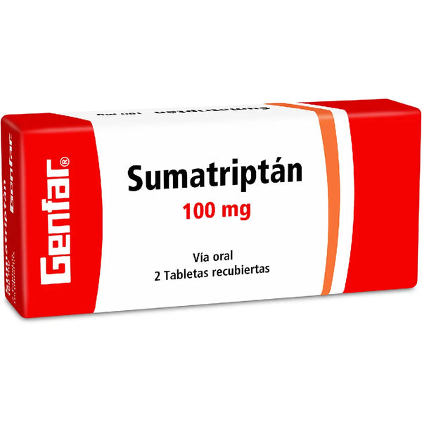 Sumatriptan 100 Mg (Genfar) Caja X 2 Tab (Sumatriptan)