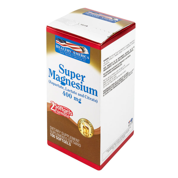 Super Magnesium 400 Mg 100 Softgels (Suplemento De Calcio Vitamina D)