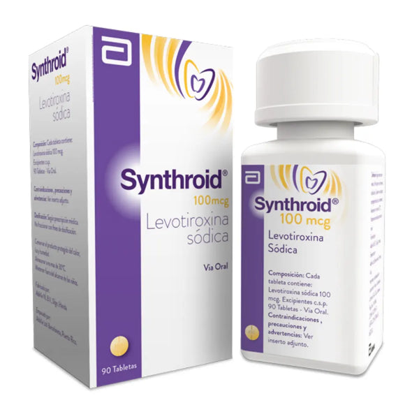 Synthroid 100 Mcg Frasco X 90 Tab (Levotiroxina)