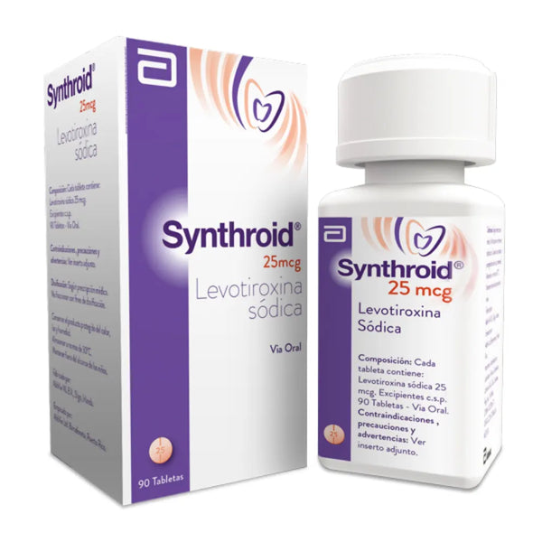 Synthroid 25 Mcg Frasco X 90 Tab (Levotiroxina)
