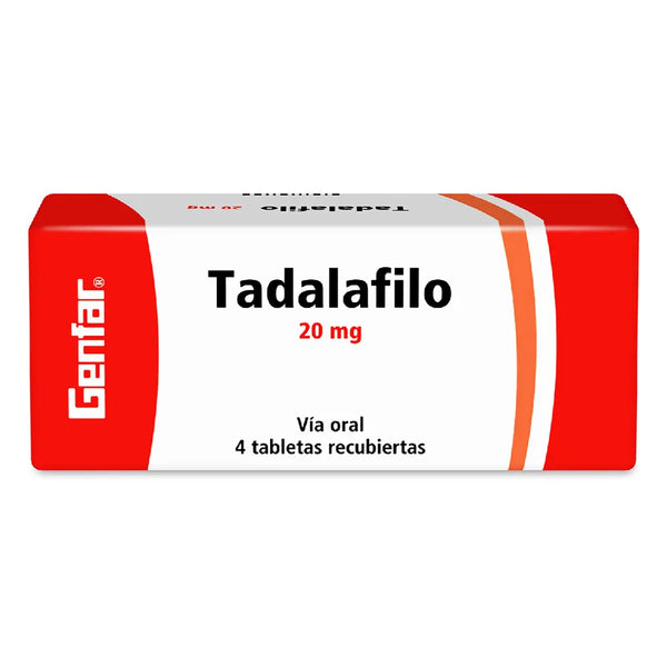 Tadalafilo 20 Mg 4 Comprimidos Gf