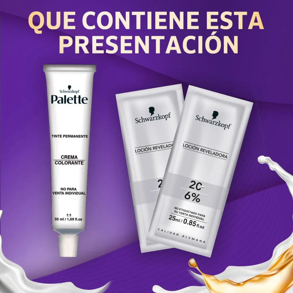 Tinte Palette Color Creme Permanente Castaño Medio 4-0 Doble Tubo ...