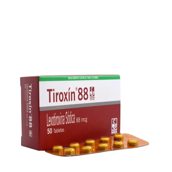Tiroxin 88 Mcg 50 Tabletas(Pdb) (Levotiroxina Sódica)