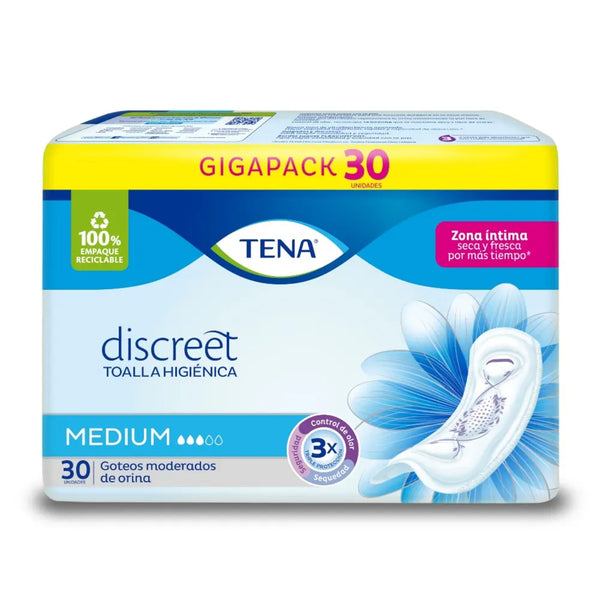 Toalla Tena Mujer Medium Paquete X 30 Und