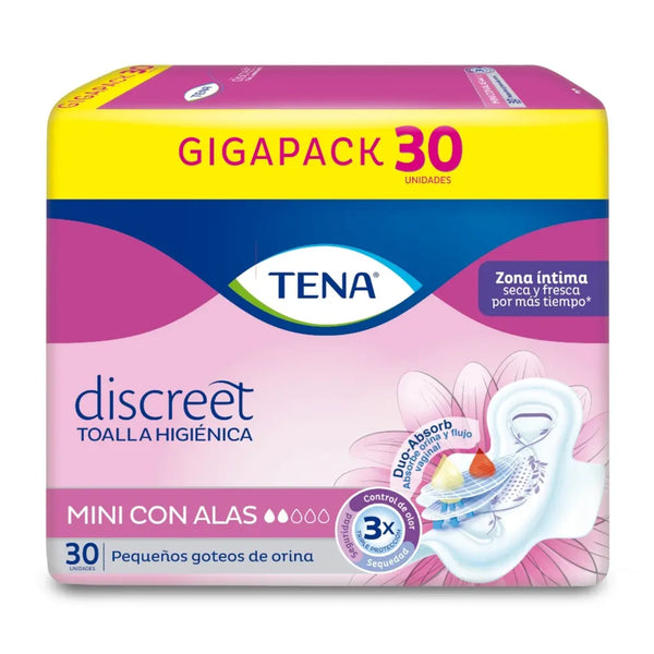 Toalla Tena Mujer Mini Alas Paquete X 30 Und