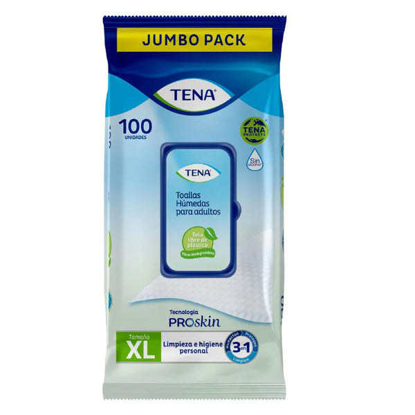 Toallas Humedas Tena 3 En 1 Paquete X 100 Und