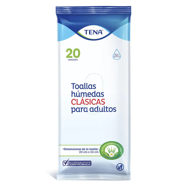 Toallas Humedas Tena Clasicas Paquete X 20 Und