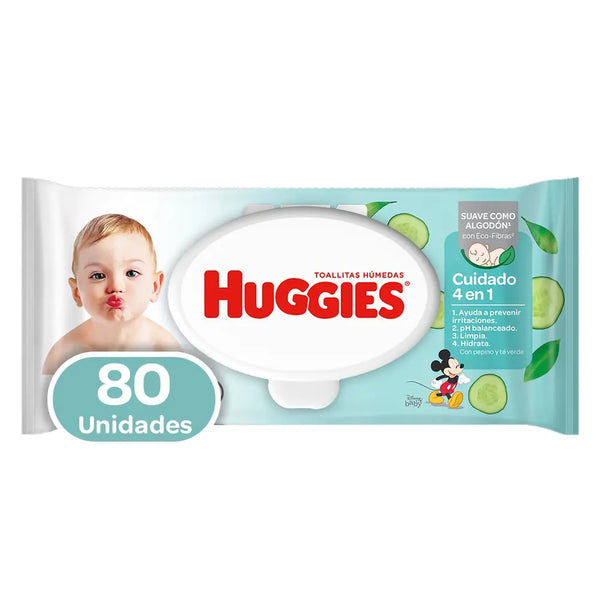 Toallitas Humedas Huggies One & Done Pepino Y Te Verde Paquete X 80 Und