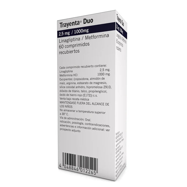 Trayenta Duo 2.5 Mg/1000 Mg Caja X 60 Comp (Metformina - Linagliptina)
