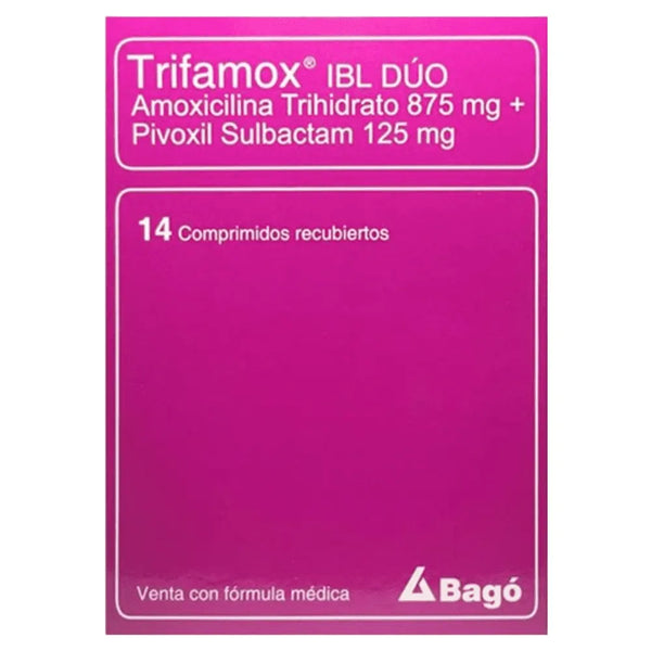 Trifamox Ibl Duo 875/125 Mg Caja X 14 Tab (Amoxicilina - Sulbactam)