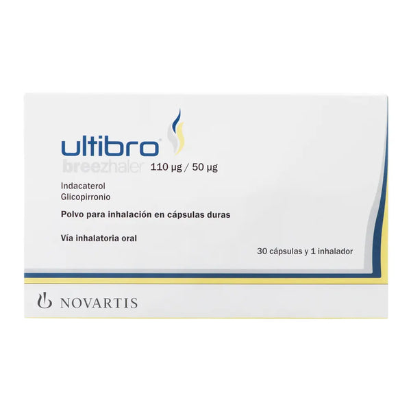 Ultibro Breezhaler Caja X 30 Tab (Indacaterol - Bromuro De Glicopirronio)