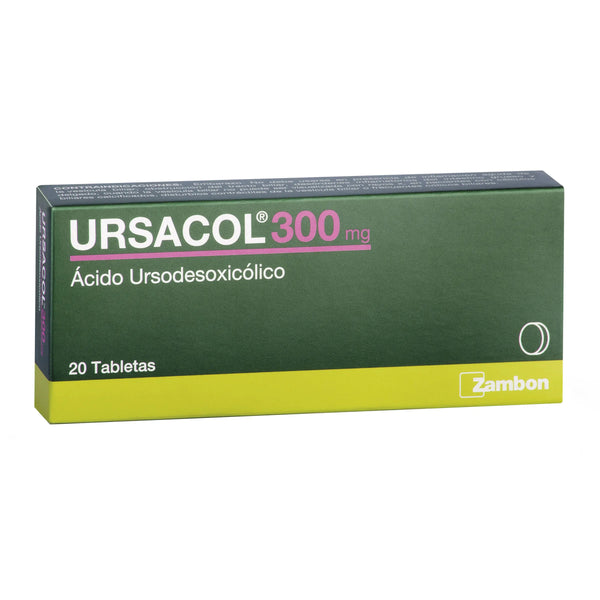 Ursacol 300 Mg Caja X 20 Tab (Acido Ursodesoxicolico)
