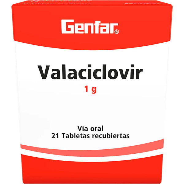 Valaciclovir 1 Gr (Genfar) Caja X 21 Tab (Valaciclovir)