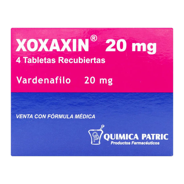 Xoxaxin 20 Mg 4 Tabletas (Vardenafil)